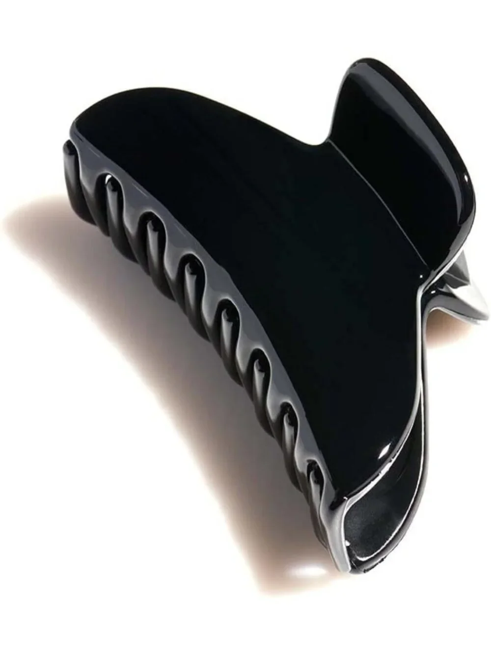 Premium 7cm Acetate Jaw Clip - Stylish Black Hair Accessory for All Hair Types